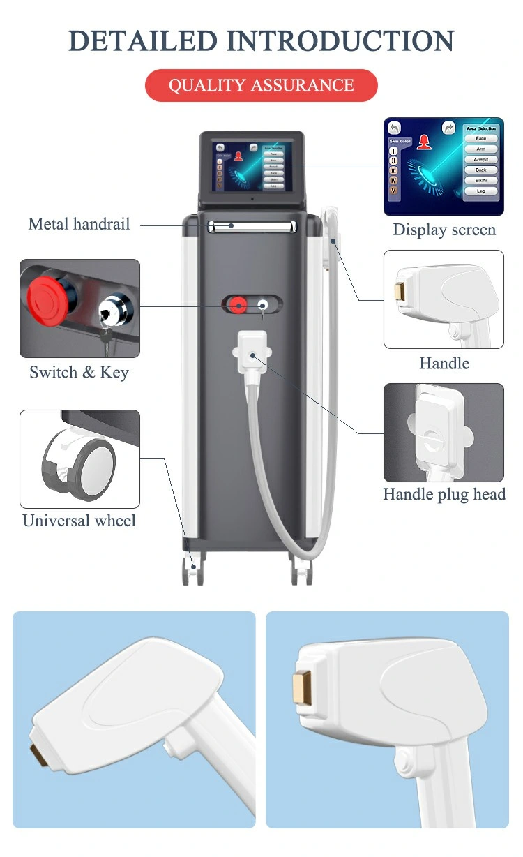 Equipement de beauté laser pour des jambes sans défaut avec diode Allemagne 808nm Épilation au laser