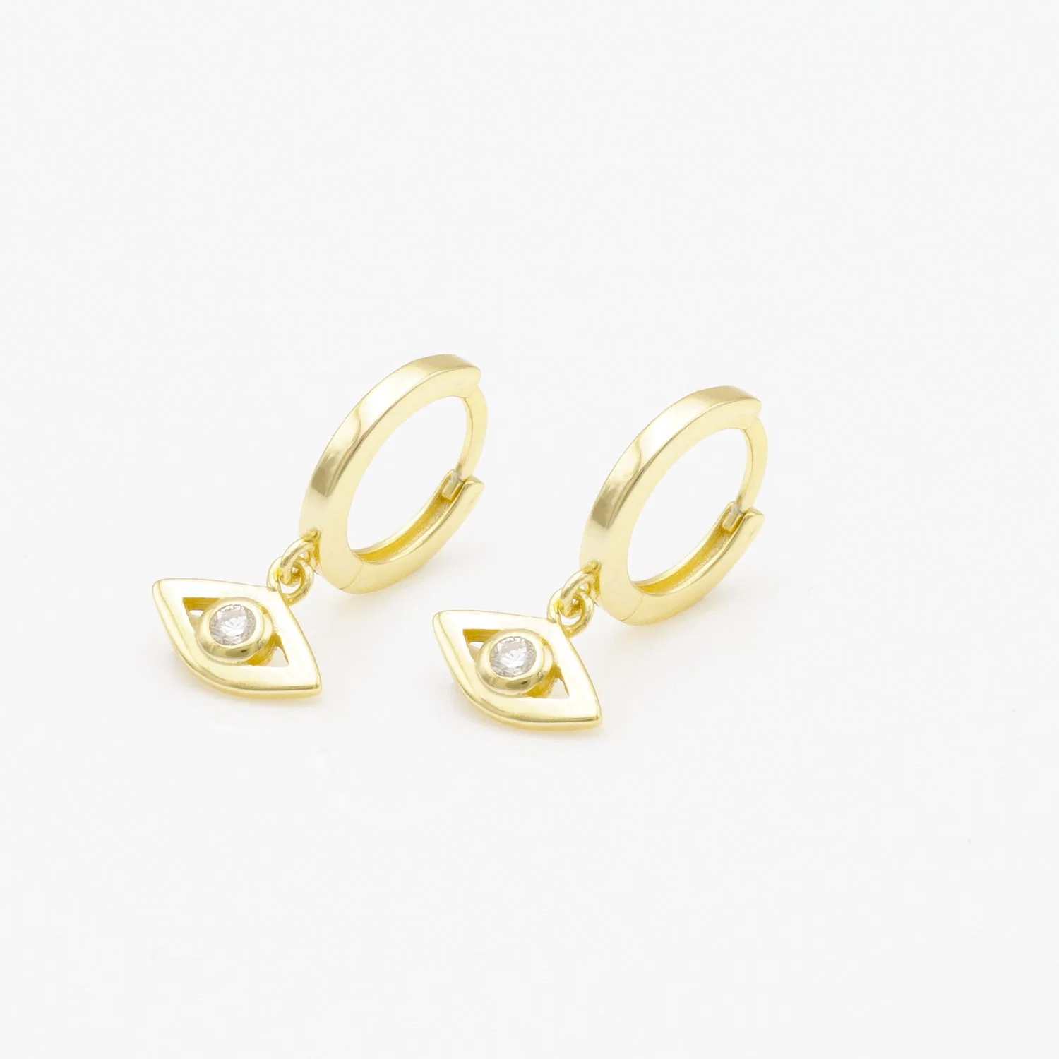 Design Simple Pretty 18K Gold Plated Fashion Sterling Silver Jewellery Flash Earrings