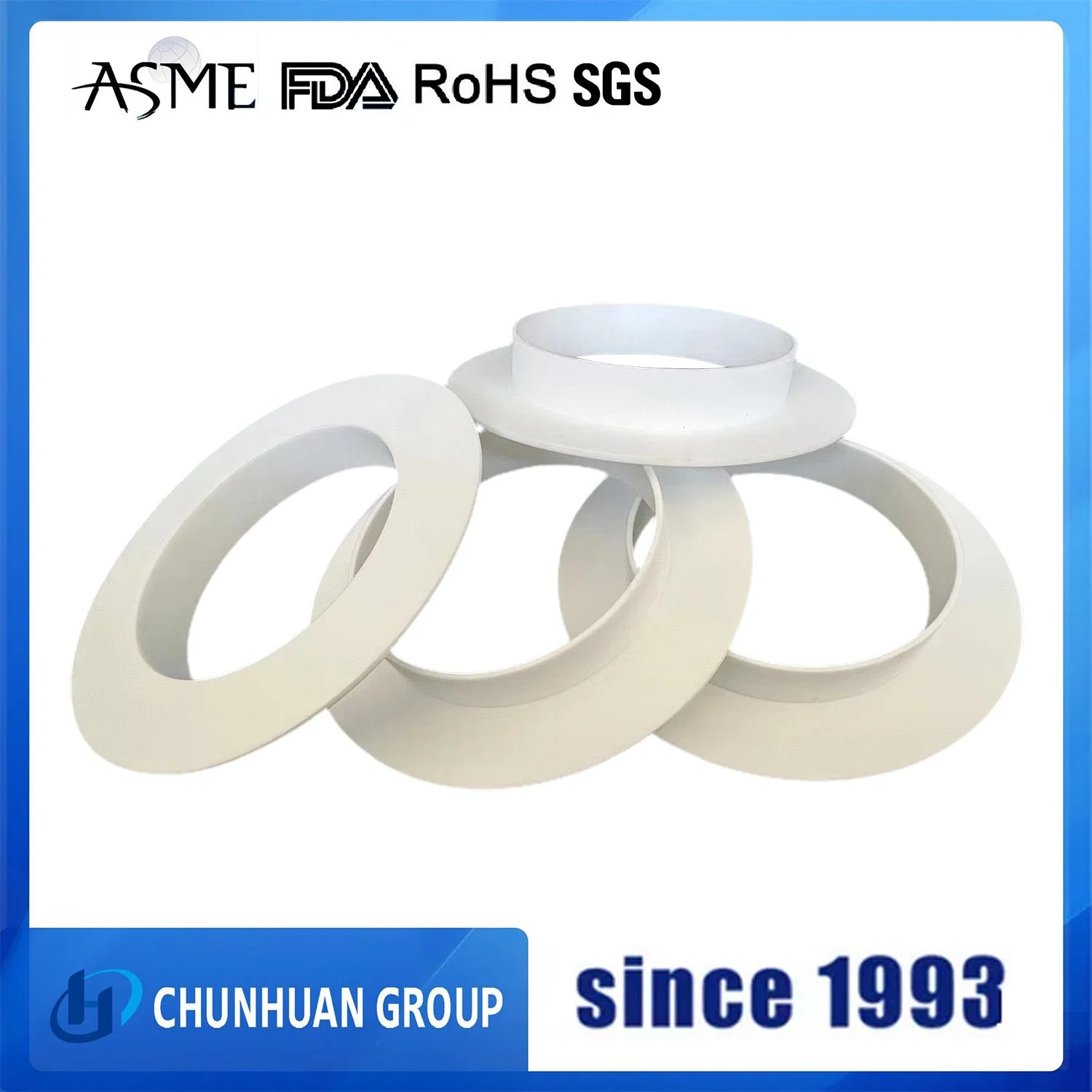 Customized Special Shaped Precision Machined White PTFE Plastic Seal Ring