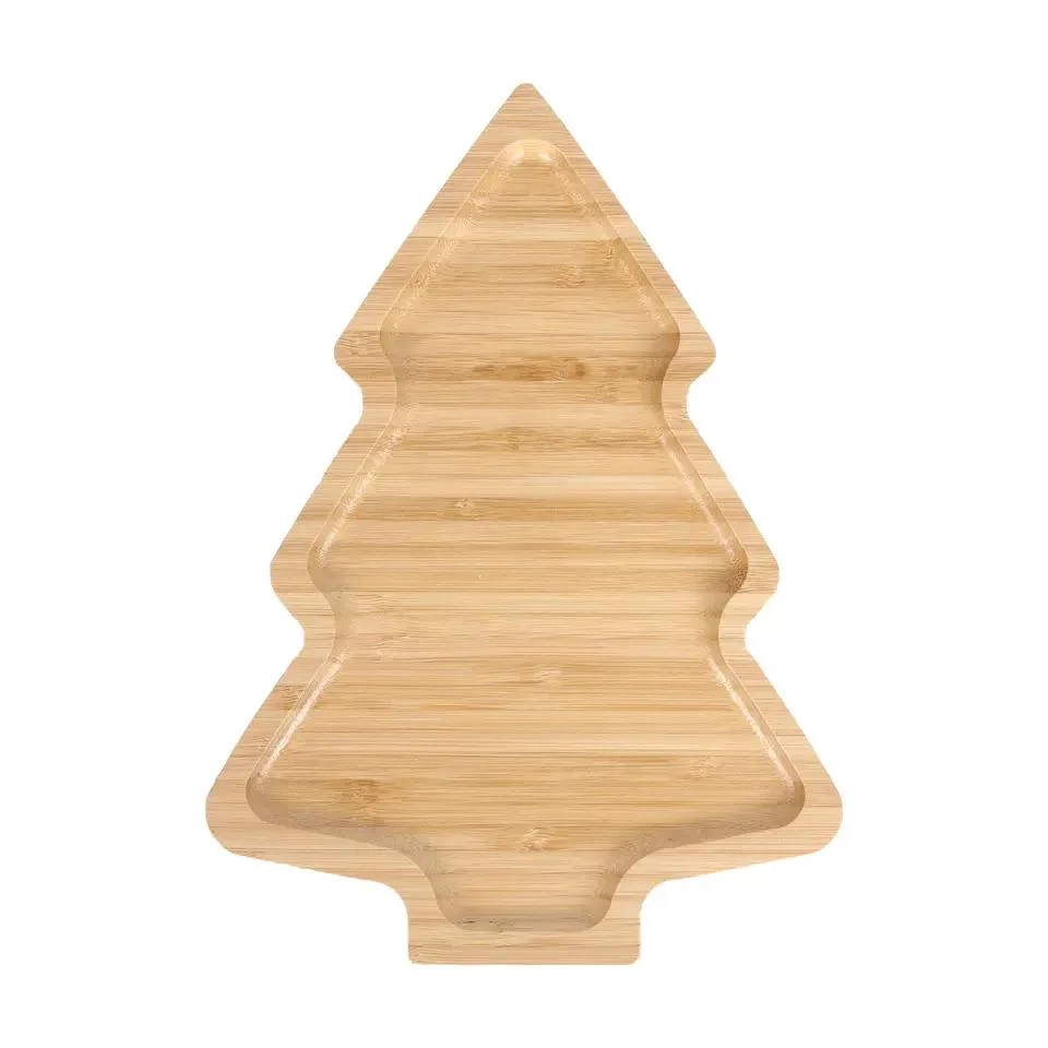 Forme d'arbre de Noël au service de la plaque de bambou pour les fruits dessert Gâteau collation Candy