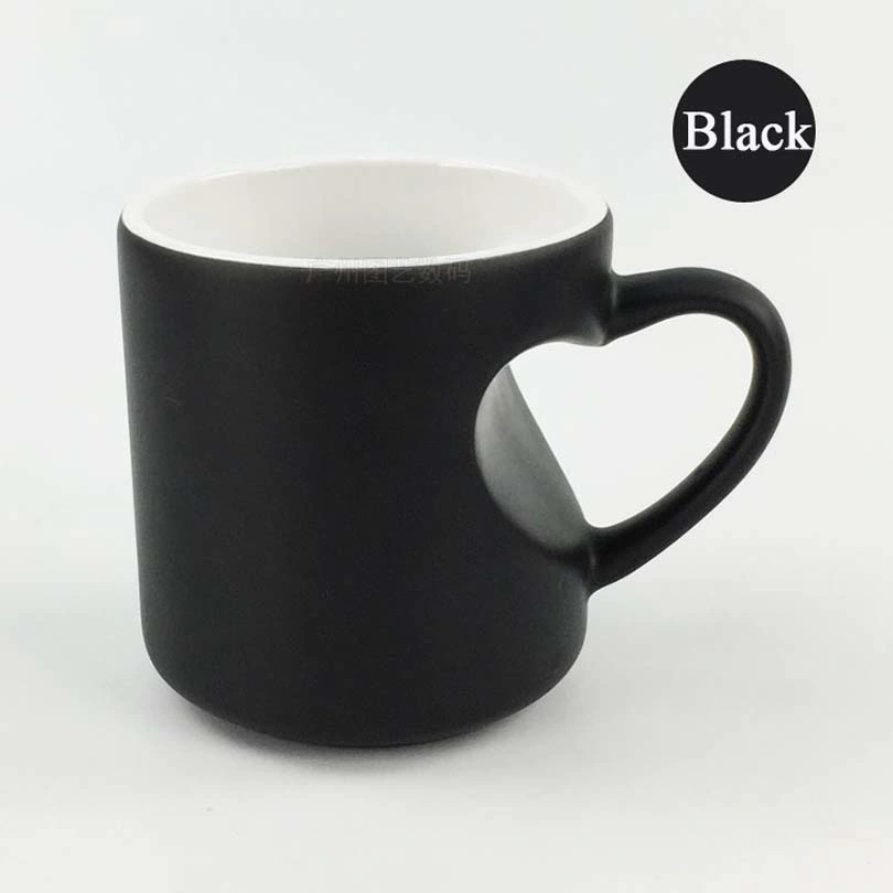 Heart Shape Matte Color Changing Ceramic Magic Mug for Sublimation Printing (Red color)