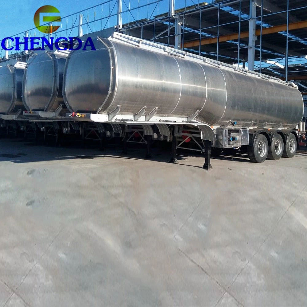 Eje 3 Tráiler cisterna de combustible de aluminio espejo