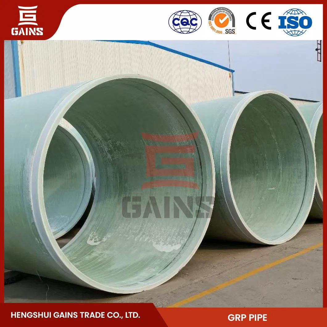 Gains haute qualité FRP tuyau Fiberglass Rectangle tube Factory GRP Tube Chine plastique renforcé de fibre de verre FRP GRP Mortar tuyau