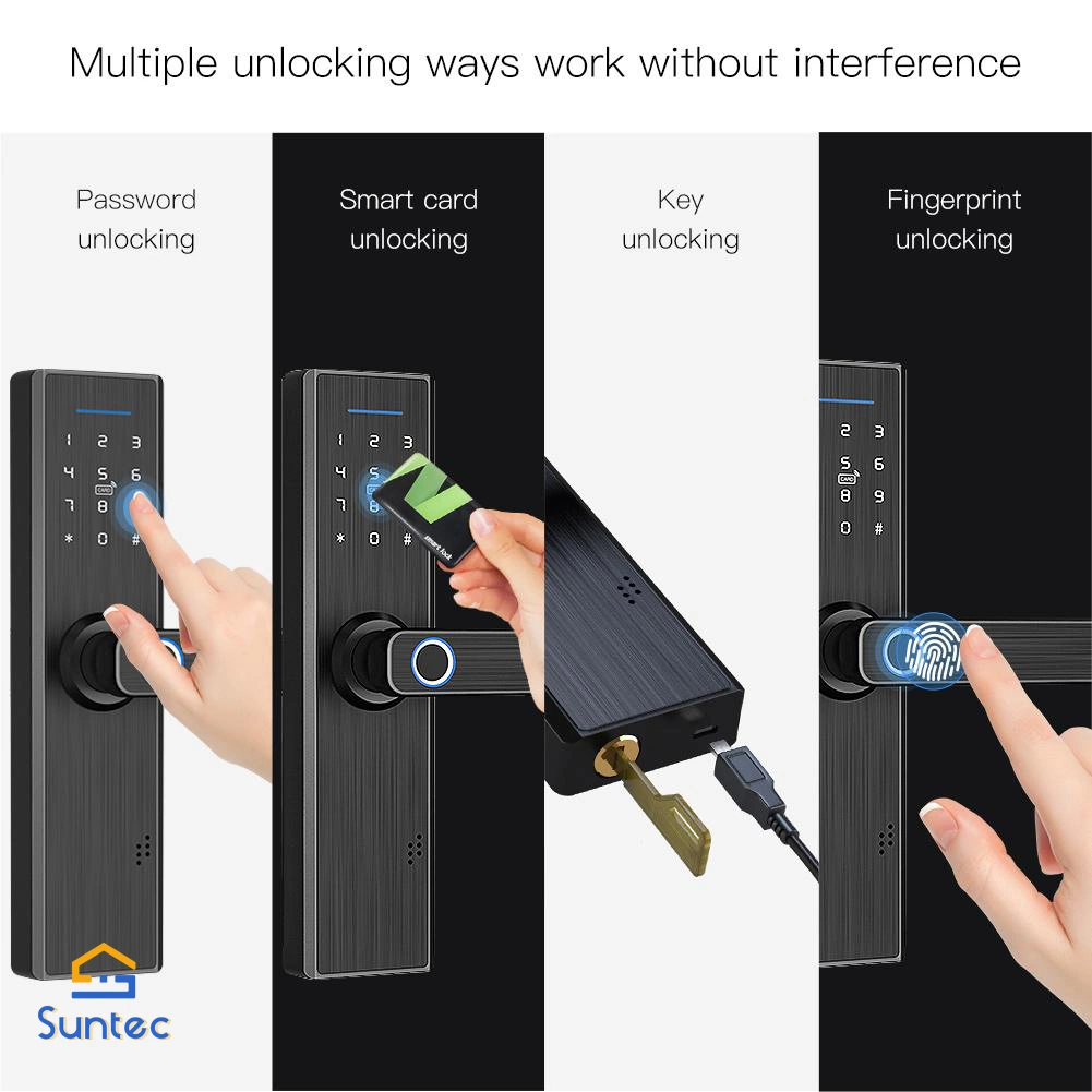 Tuya Multiple Unlocking Fingerprint Smart Lock Password RFID Door Lock Battery