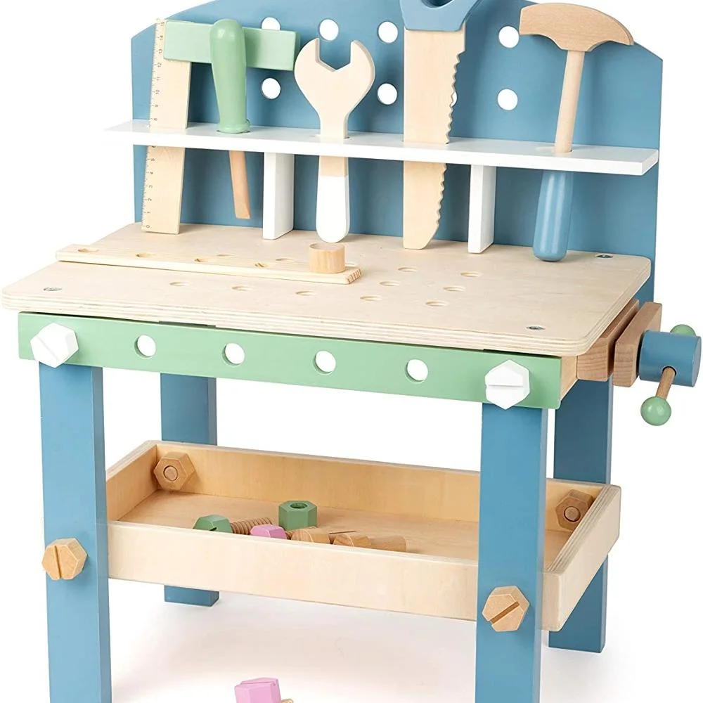 Wooden Toys Compact Nordic Workbench Complete Play Set