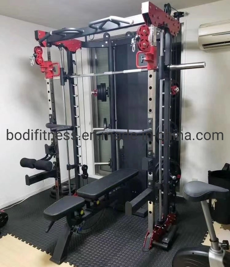 Multifunctional Power Cage Squat Rack with Weight Lifting Training Gym Smith Machine