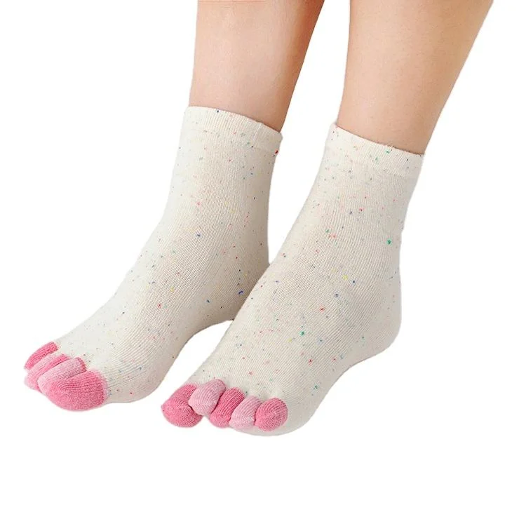 Xianghui Women Summer Cotton Non Slip Five Finger Ankle Socks with Toes