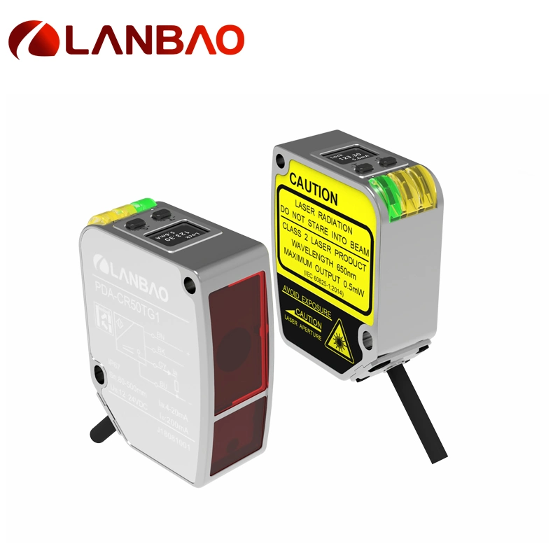 Lanbao Metal Laser Displacement 50mm Analog 4-20mA Digital Display Sensor CE