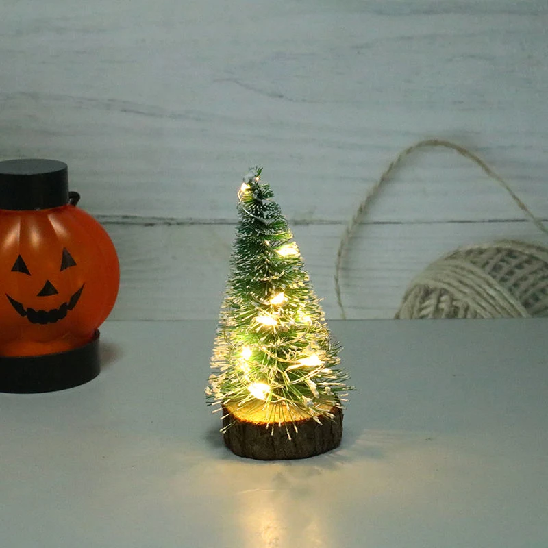 دمى منزل صورة صغيرة عيد ميلاد المسيح شجرة LED ديكورات عيد ميلاد المسيح ملحقات الأطفال هدية
