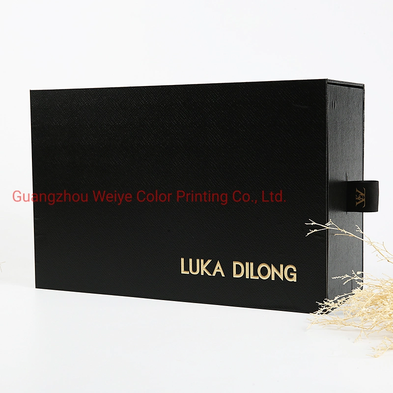 Fancy Paper Custom Gold Foil Promotion Printing Gift Packaging Drawer Box