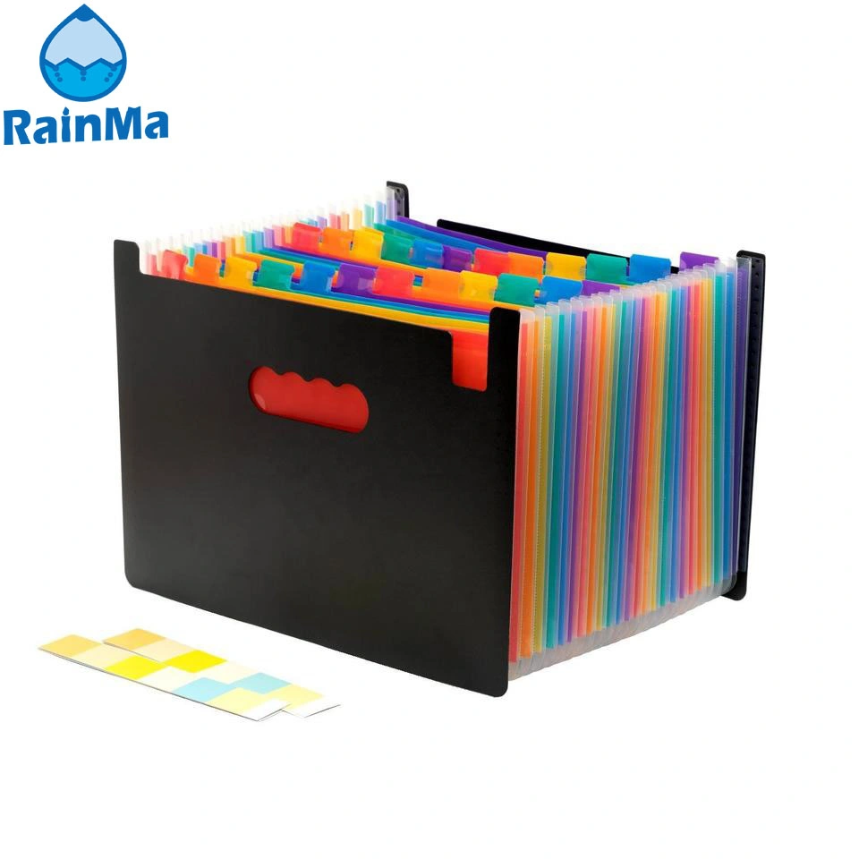 Office A4 Size 24 Pockets Colored Collapsible Expanding File Folder with Custom Logo