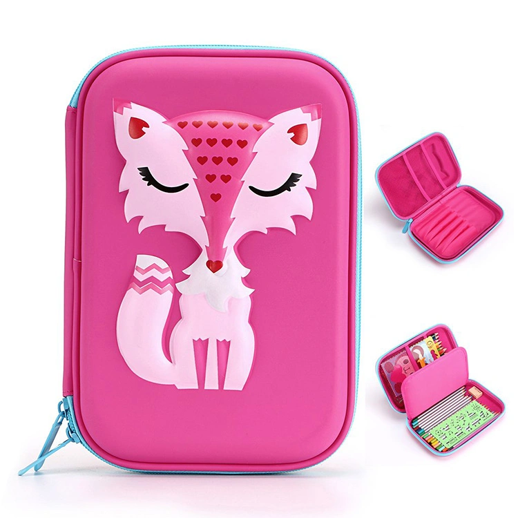 Hot Pink Hard Shell Protective Storage 3D Hardcover Stationery EVA Pen Pencil Collective Case Box