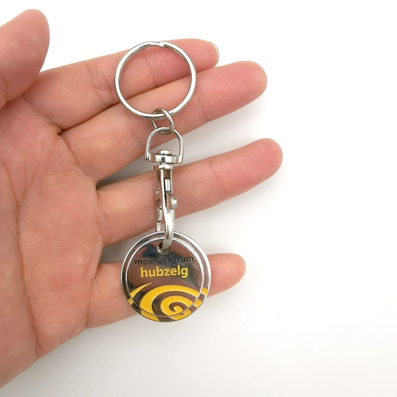 Shopping Cart Supermarket Trolley Coin Key Chain Supermarket with Lobster Buckle Ring