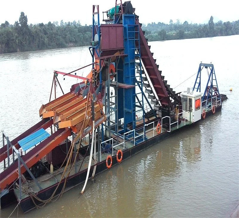 Тип ковша цепь Gold/ Minining Dredger добычи алмазов с механизмом для речных Jiging оборудование / Agiatation минеральных машины/Тин Мин