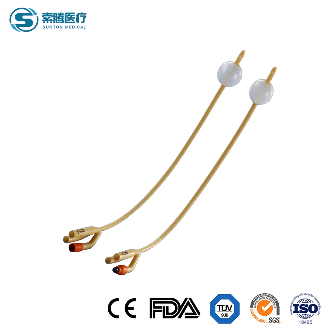 Sunton China 1 Way 3 Way / 2 Way Latex Foley Urinary Catheter Supplier 6fr,8fr,10fr,12fr,14fr,16fr,18fr,20fr or Customized Sterile Foley Urinary Catheter Price