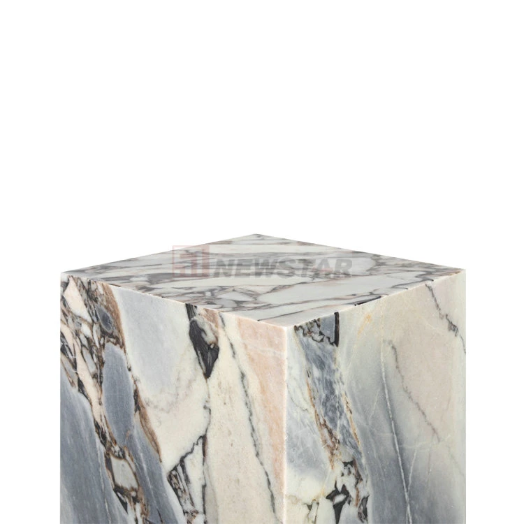Marble Table Manufacture Wholesale/Supplier Nordic Stone Cube Side Plinth Cafe Table Living Room Furniture Sofa End Tea Marble Coffee Table