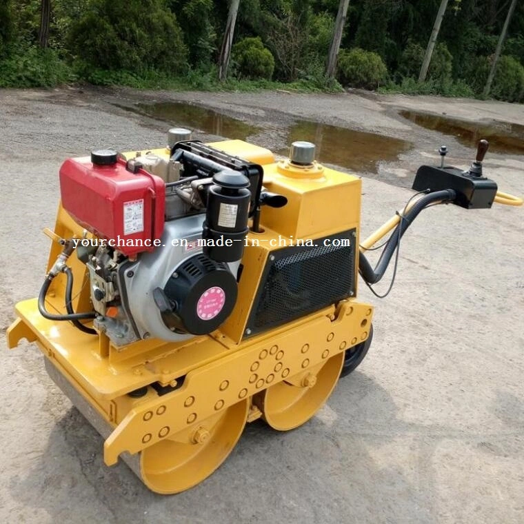 Factory Sell Mini Hand Compactor Ltc08h 0.8 Ton Double Drum Walking Behind Hydraulc Vibratory Road Roller Made in China