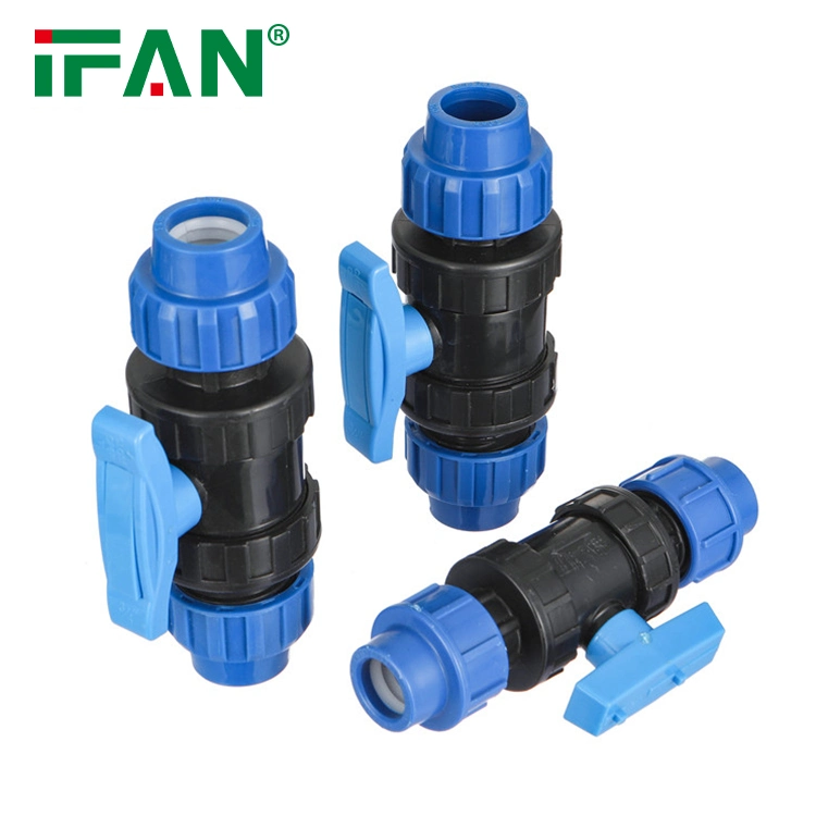 Ifan Wholesale/Supplier Polypropylene Color Customized PP Ball Valve HDPE Poly Pipe Fitting