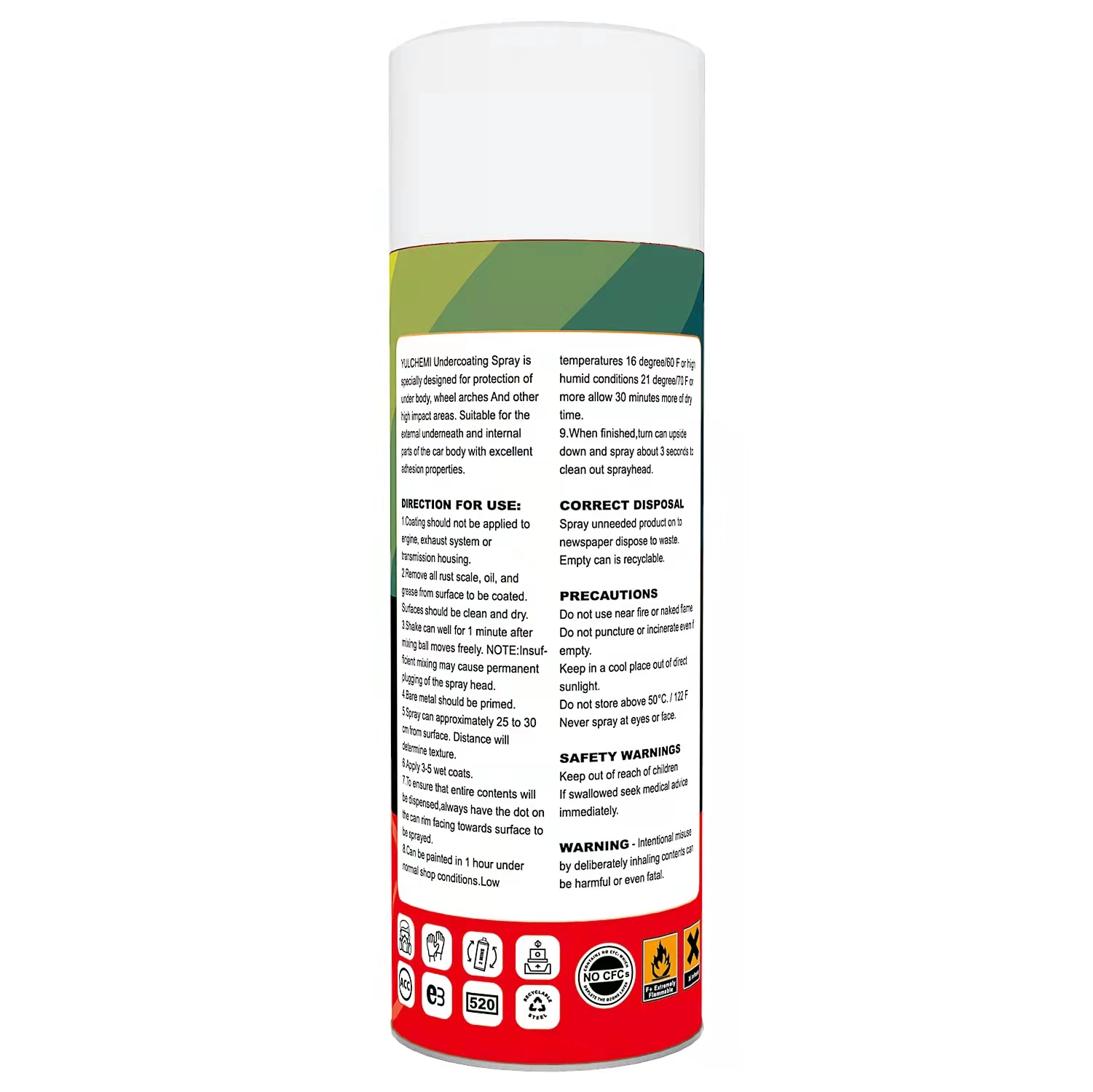 Goma Undercoating Anti-Corrosive Aerosol para vehículos de automoción