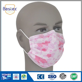 Nice Quality Nonwoven Disposable Printed Face Mask with Elastic (FM-34EEFL)