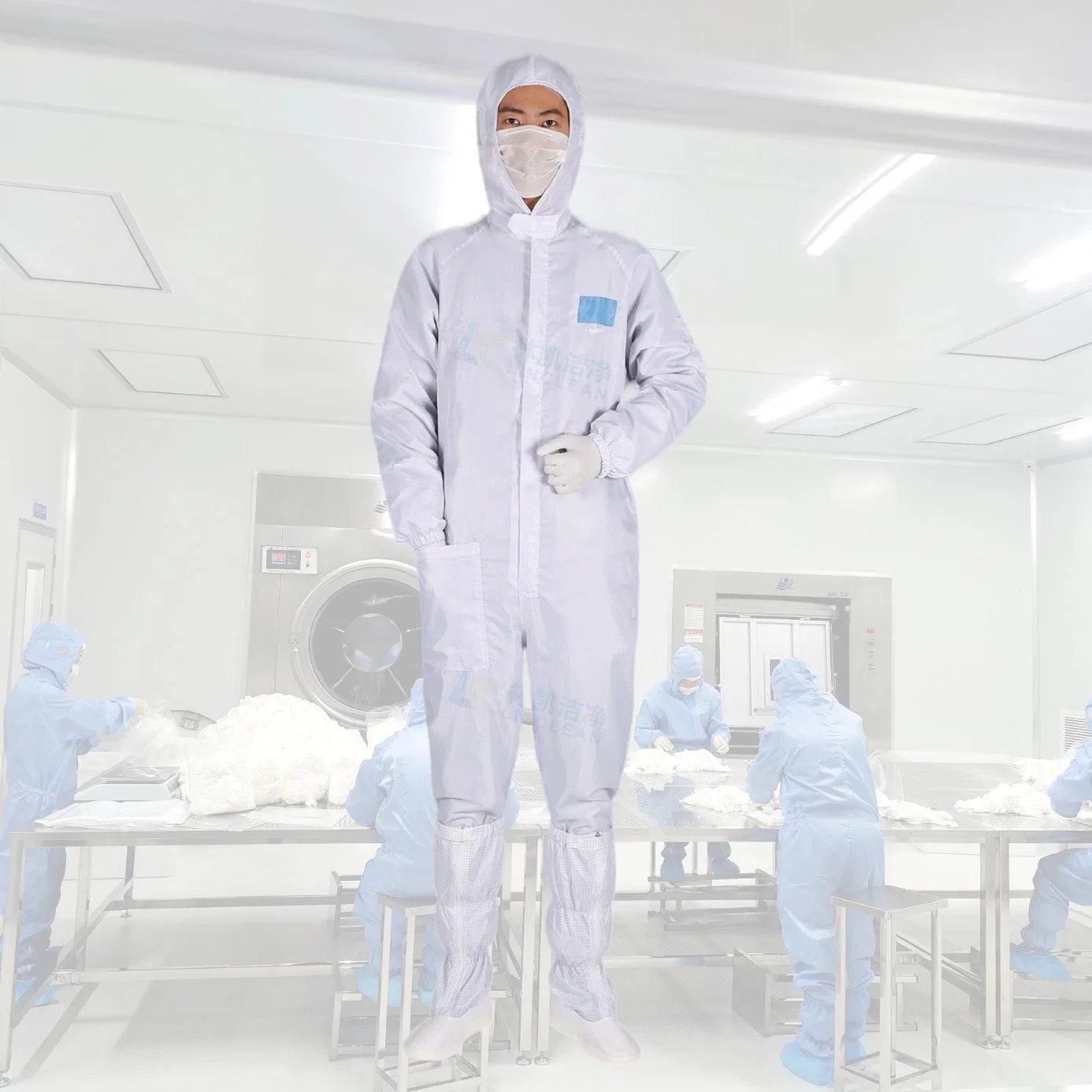 Manufacture Washable Polyester Cleanroom Anti-Static Dust-Free Work Clothes ESD Garments