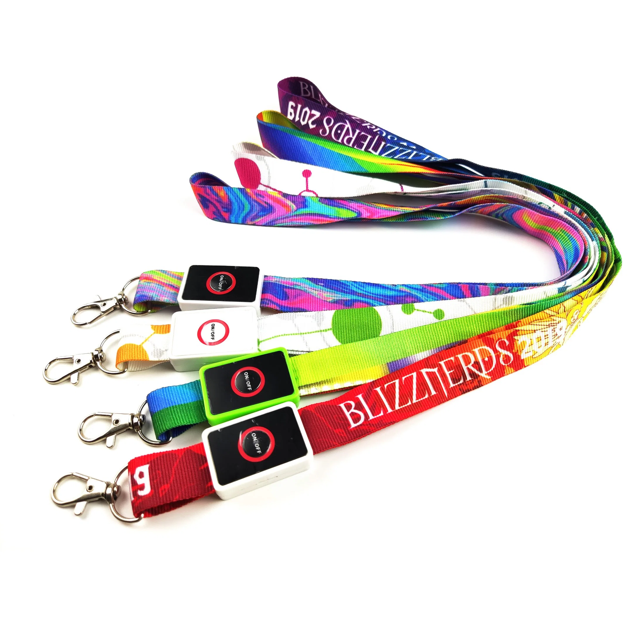 Impression personnalisée en gros de logo Lanyard clignotant LED éclairé