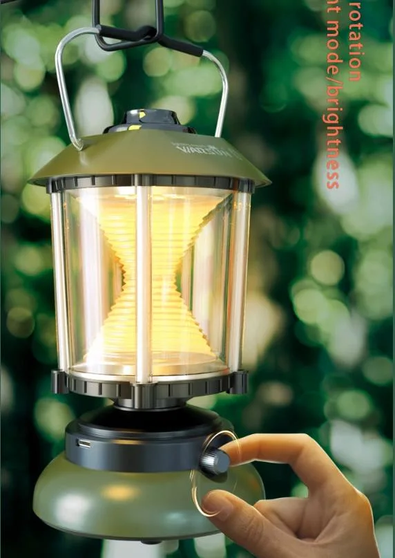 Factory Customized Retro LED Lamp Lantern Tent Lighting Portable Outdoor Camp Flashlight Rechargeable Camping Light