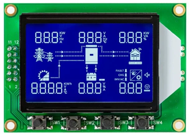 Custom LCD Module with Zebra Rubber Conductive Strip Connector Ht1621/Compatible COB LCD