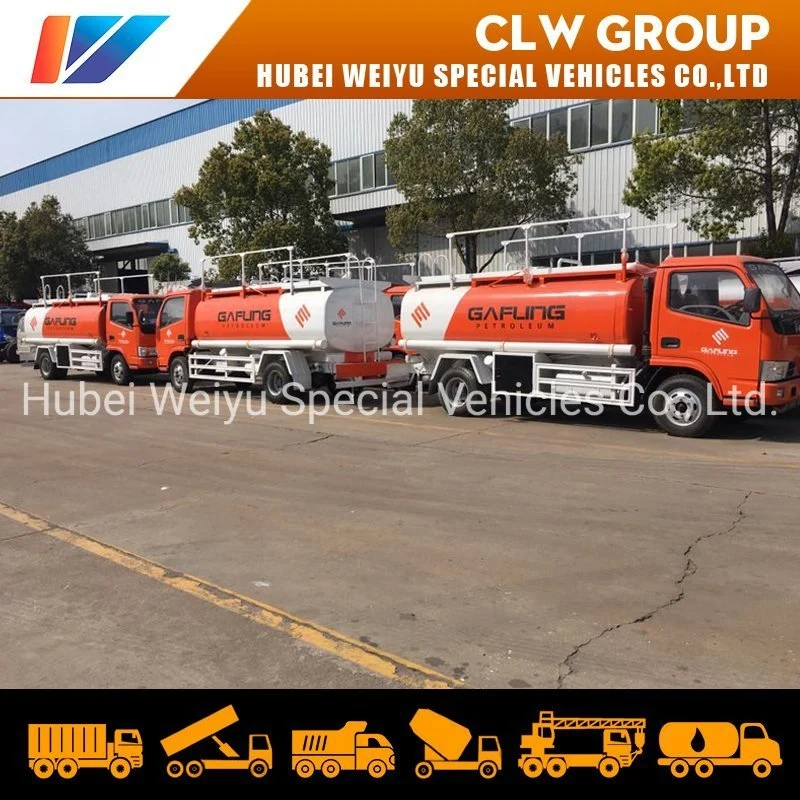 Dongfeng 95HP 6 Rodas 5000litros 5ton Bowser Óleo de reabastecimento de combustível petroleiro entrega dispensador da Máquina