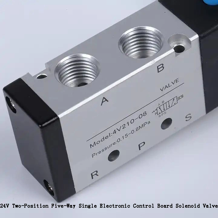 Pneumatic Valve Solenoid Valve Two-Position Five-Way Single Electronic Control Board Solenoid Valve 24V