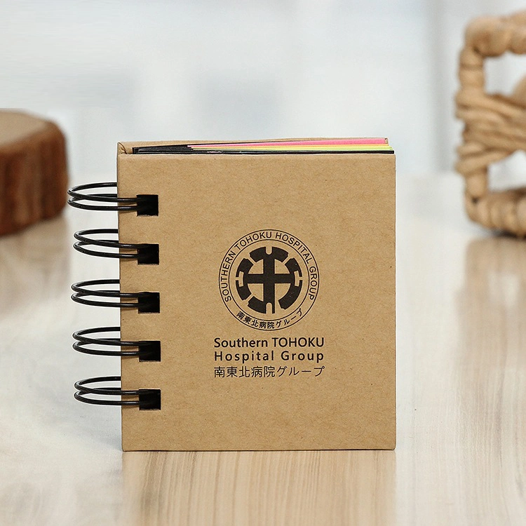 Petit cahier spirale avec notes adhésives, bloc-notes de couverture publicitaire pour cadeaux promotionnels