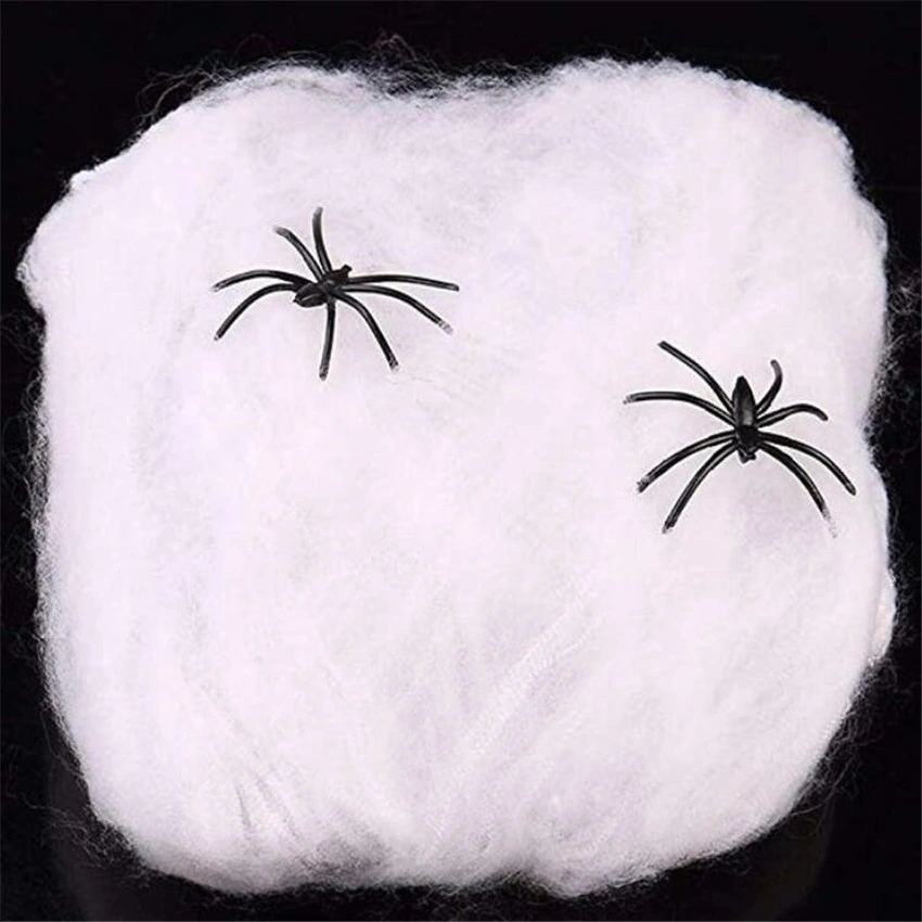 Halloween Spider Web Cotton Net with Spiders Halloween Decoration Supplies