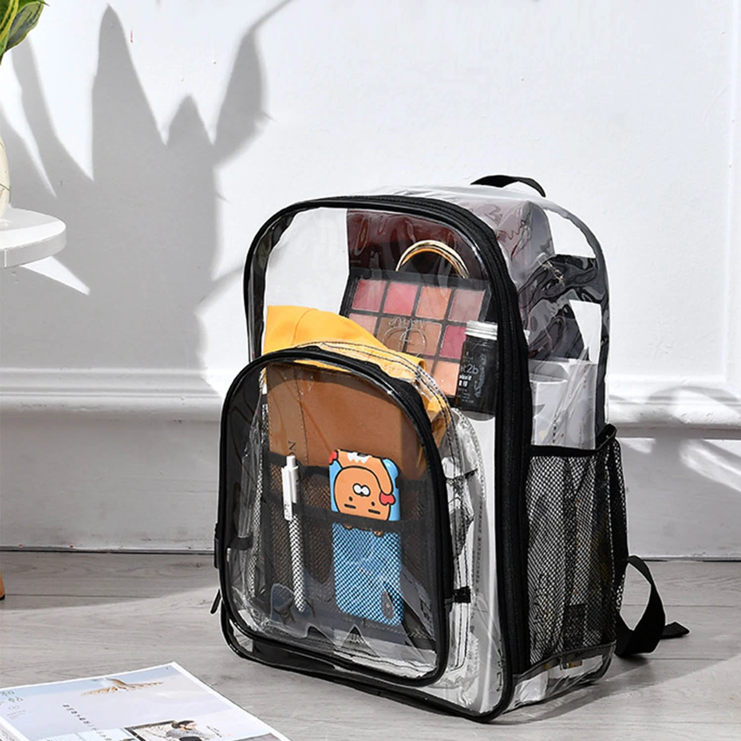 Große Kapazität klar PVC Rucksack Wasserdicht Schule transparente Büchertaschen Kinder Schultasche