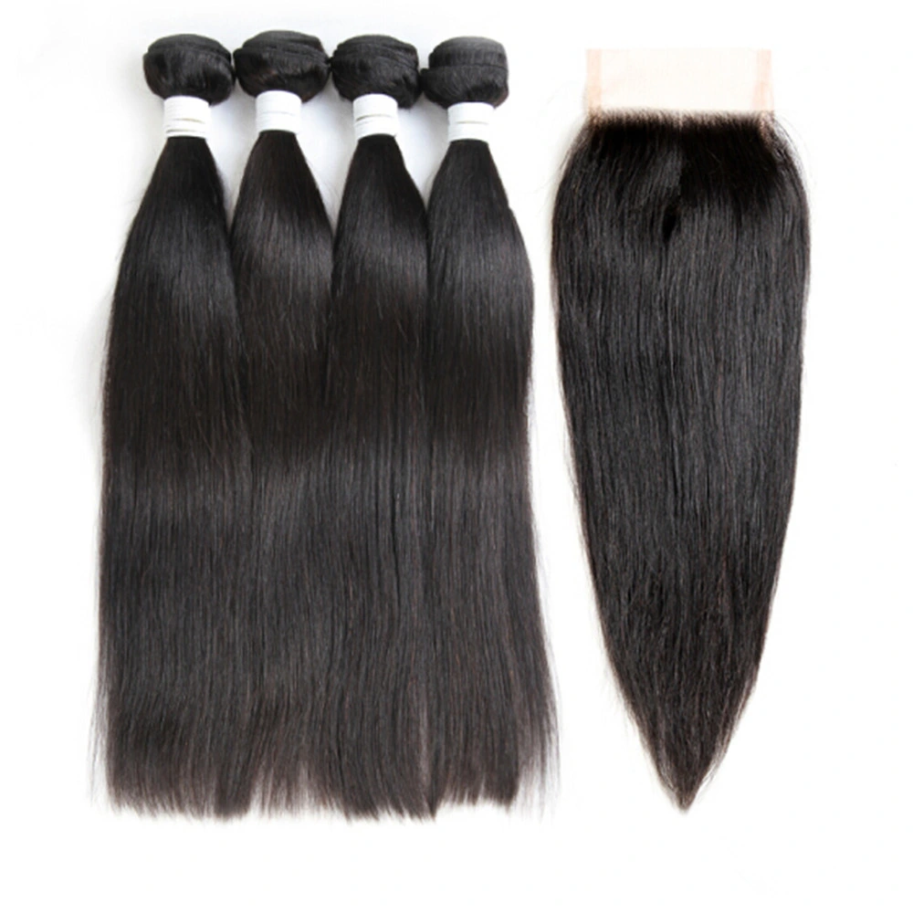 Wendyhair Straight Bundles with Closure 100% Remy Human Hair Extensions