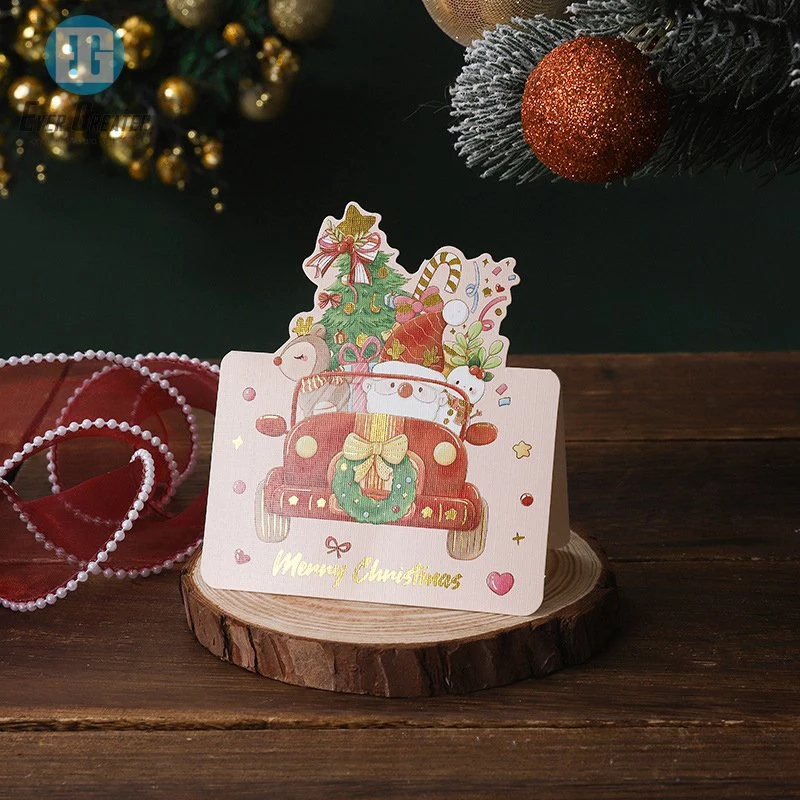 Carte-cadeau de Noël personnalisée en papier d'aluminium doré pour petite promotion carte-cadeau en plastique Cartes-cadeaux