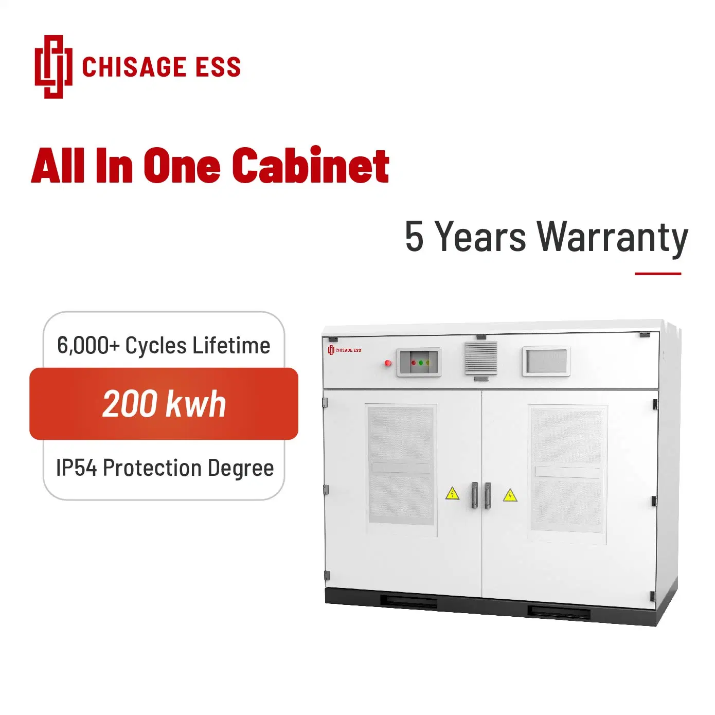 Chisage Power Supply Industrial Hybrid Inverter Solar Power Storage Battery Integrated All in One Energy Storage System