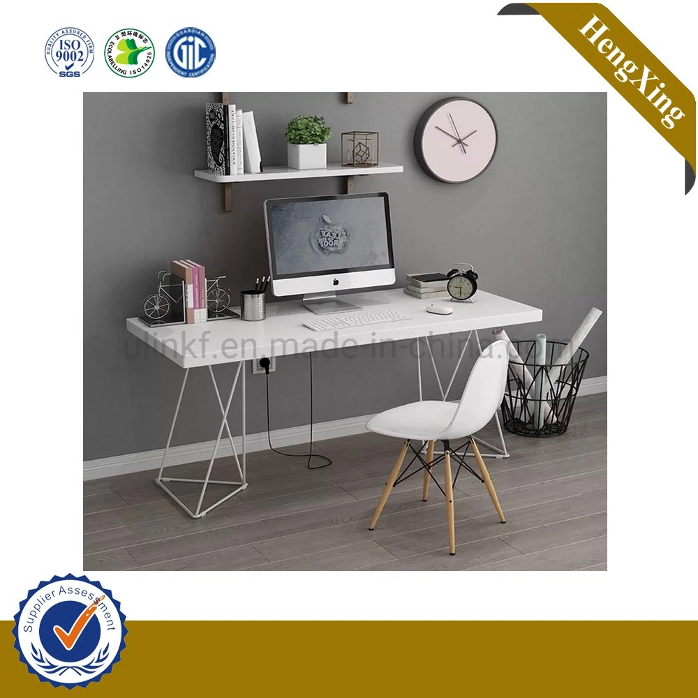 Foshan Factory Melamine White Drawer Desks Latest Design Dining Table with Metal Leg