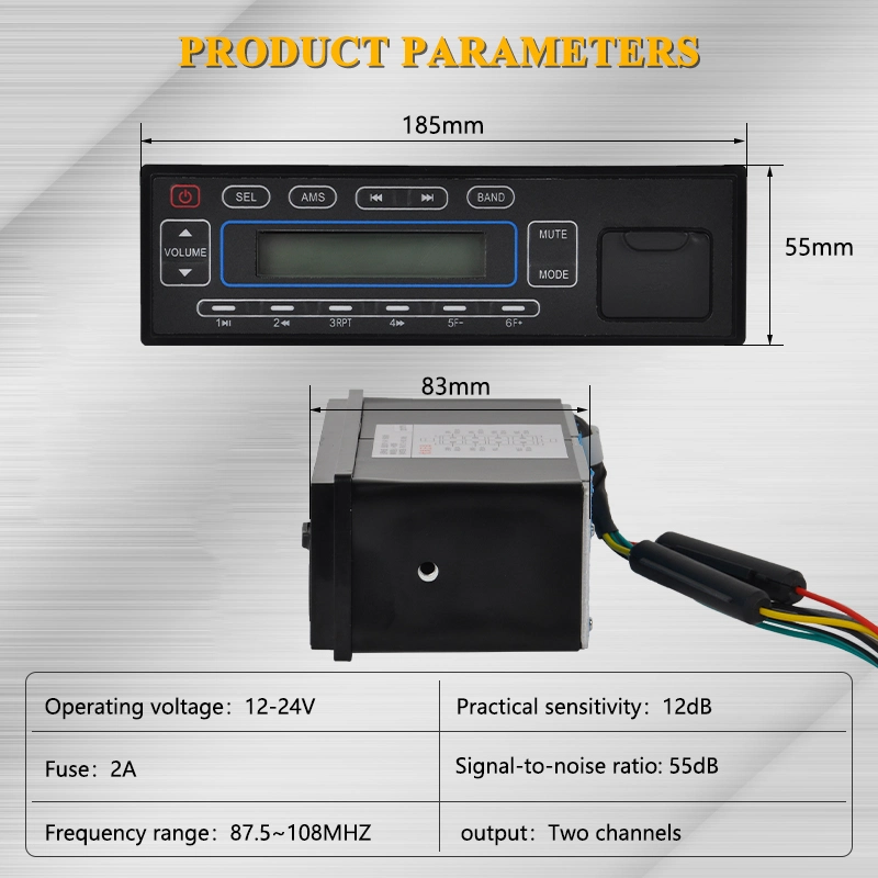 Bagger 24V FM BT Konstruktion Heavy Duty Radio mit Bluetooth