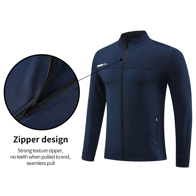 Long Sleeve Men's Jackets T Shirts Fitness Full Zip Men Sportswear Neck Golf Custom Logo Gym Sports Zip Collar Pullover Jackets