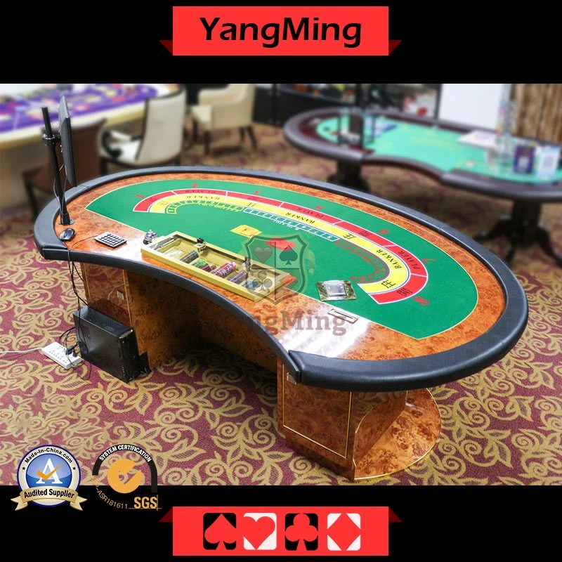 Macau Galaxy Multi-Functional Luxury Poker Table 9 Players Casino Entertainment Game Table Ym-Ba012