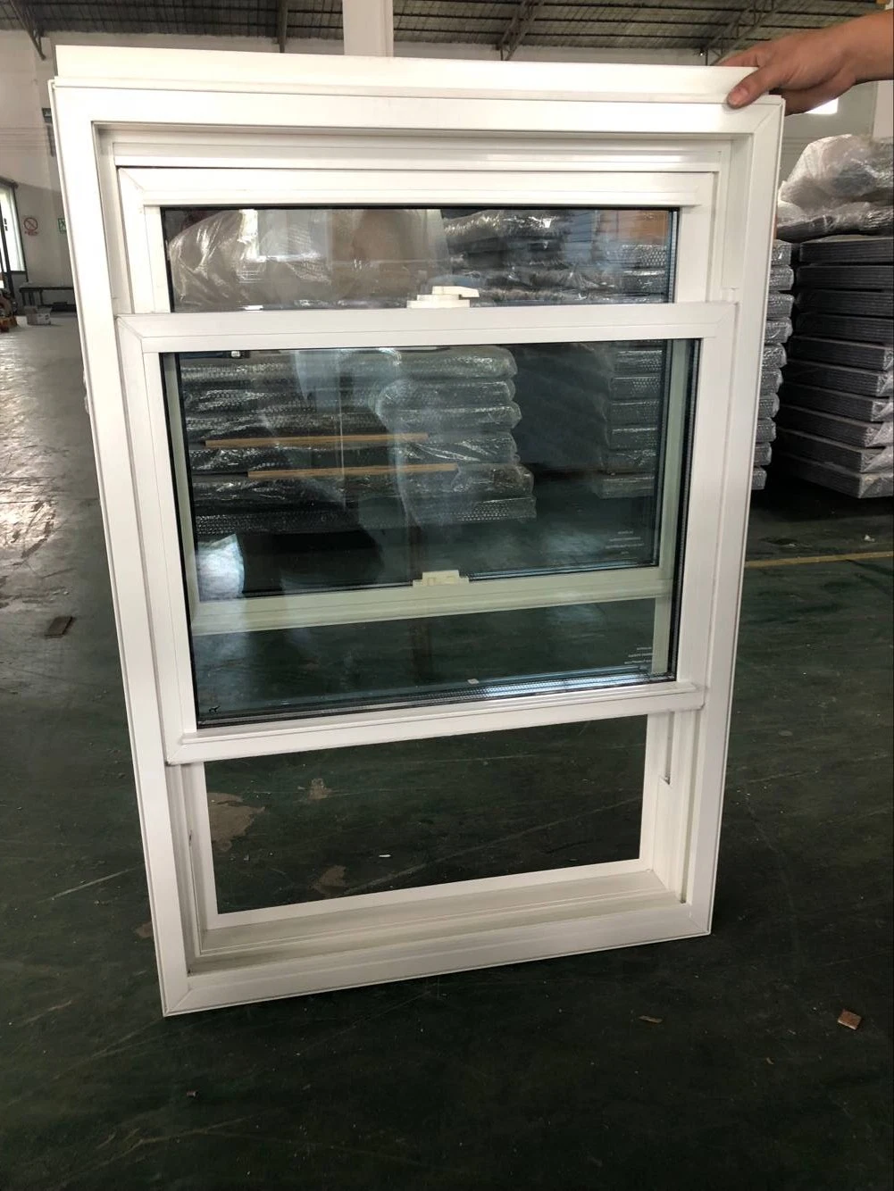 Manufacturer Anti-Thief Tempered Glass UPVC Double Hung Sash Window for Villa Project