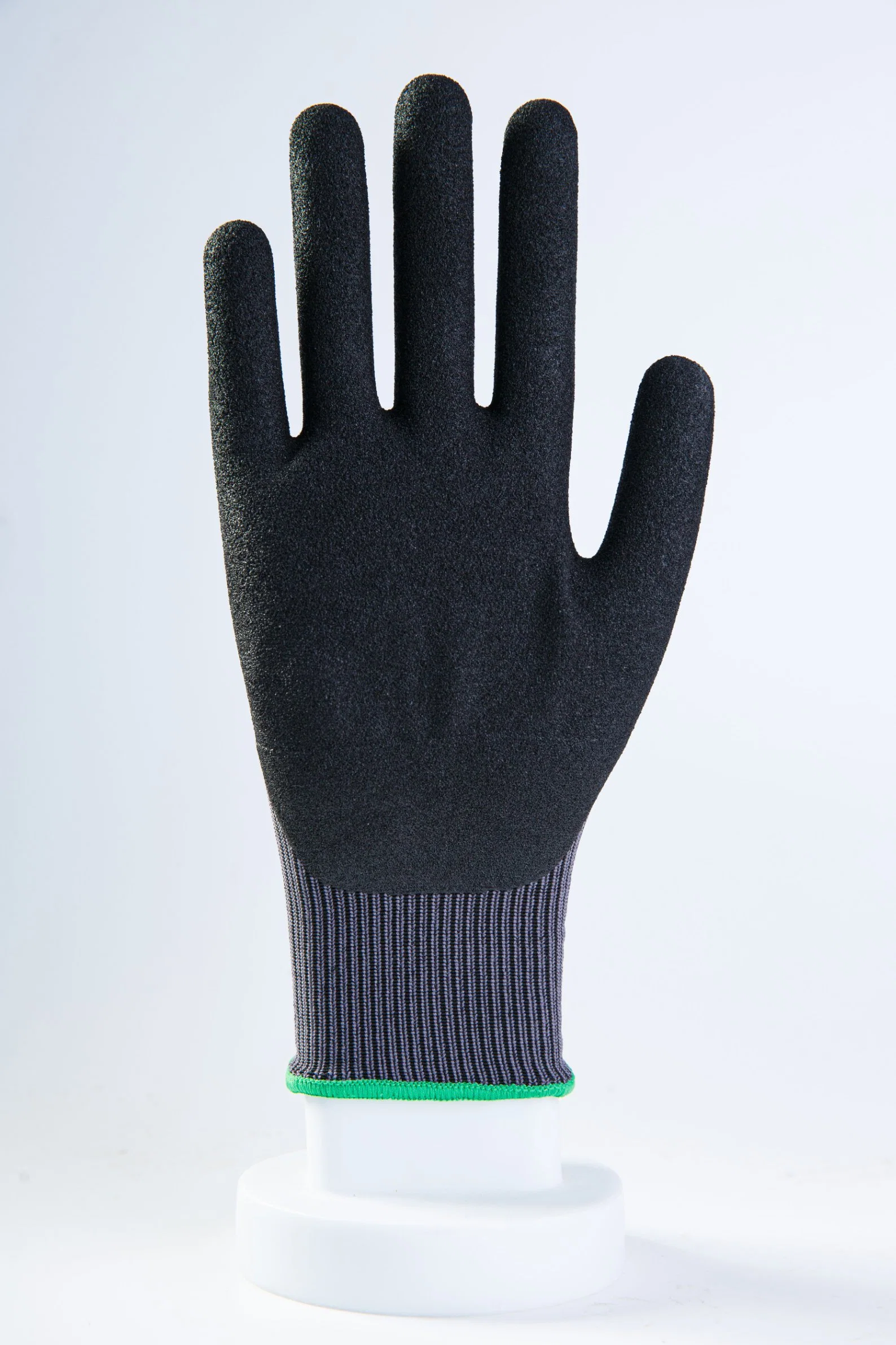 Prix d'usine du fabricant Gants de sécurité en nylon antidérapants en nitrile sablé Prévention de la poussière Respirants.