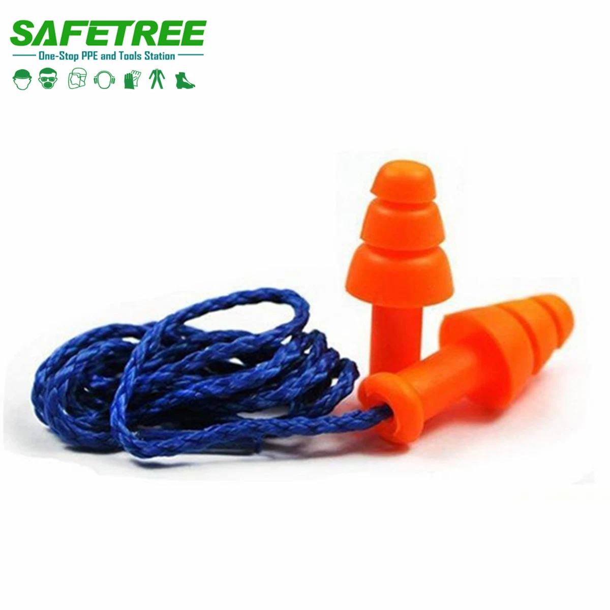 Safetree Soft Silicone Ear Plugs with String PPE Hearing Protection Corded Silicone Ear Plugs Snr 29dB Protective Ear Plugs with String