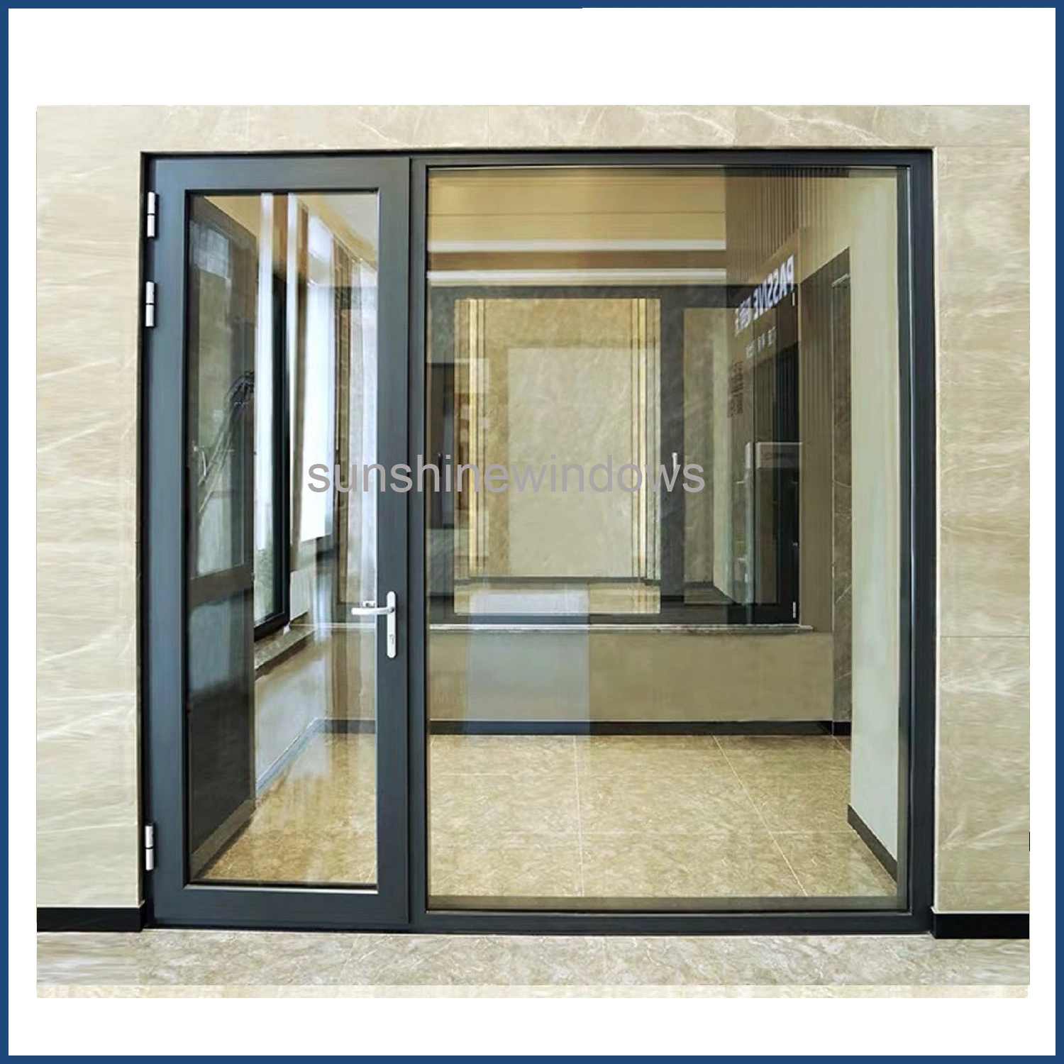 High quality/High cost performance Thermal Break Aluminum Door Double Panel Design