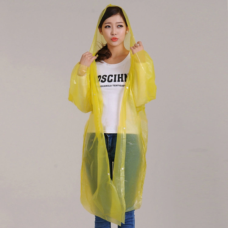 Fashion EVA Men and Women Poncho Jacket with Hood Ladies Waterproof Long Translucent Raincoat Adults Outdoor Rain Coat