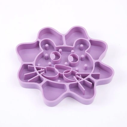 Customized Shape Colorful TPR Silicone Cat Dog Slow Eatting Bowl Pads