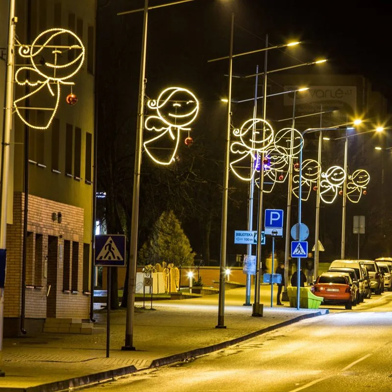 LED resistente al agua Navidad 2D Pole Street Rope Motif Luz para Al aire libre