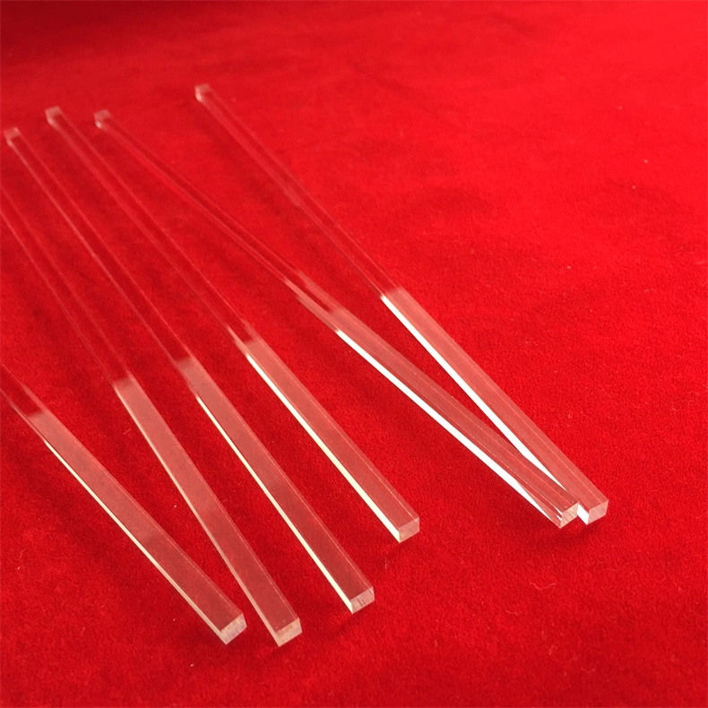 High Temperature Photovoltaic Use Polishing Clear Quartz Rods Transparent Square Fused Silica Bar