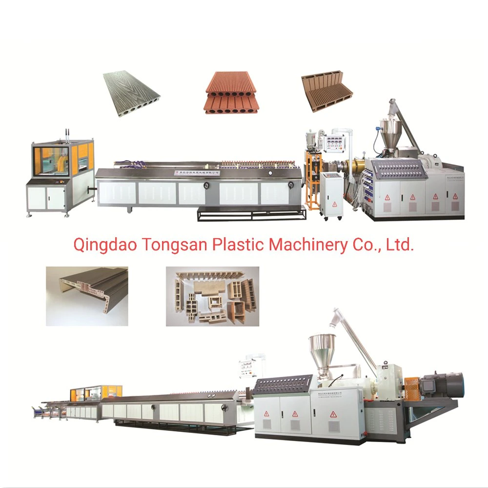 Deking Profiles PP PE WPC Machine Price / Waste Plastic Wood Composite Profiles Extruder Sjms65/132 / WPC Production Line Manufacturer