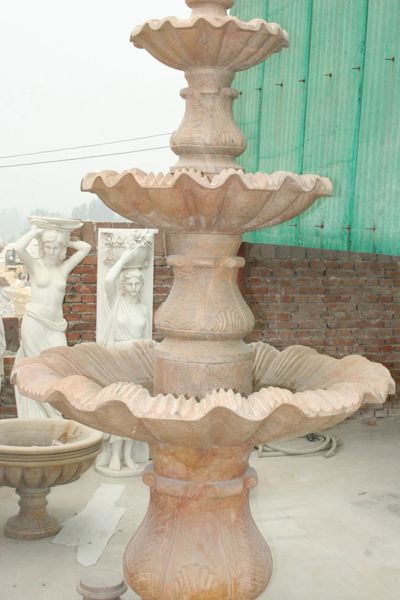 Home Garden Use Outdoor Marble Sculpture Water Fountain (SYMF-066)